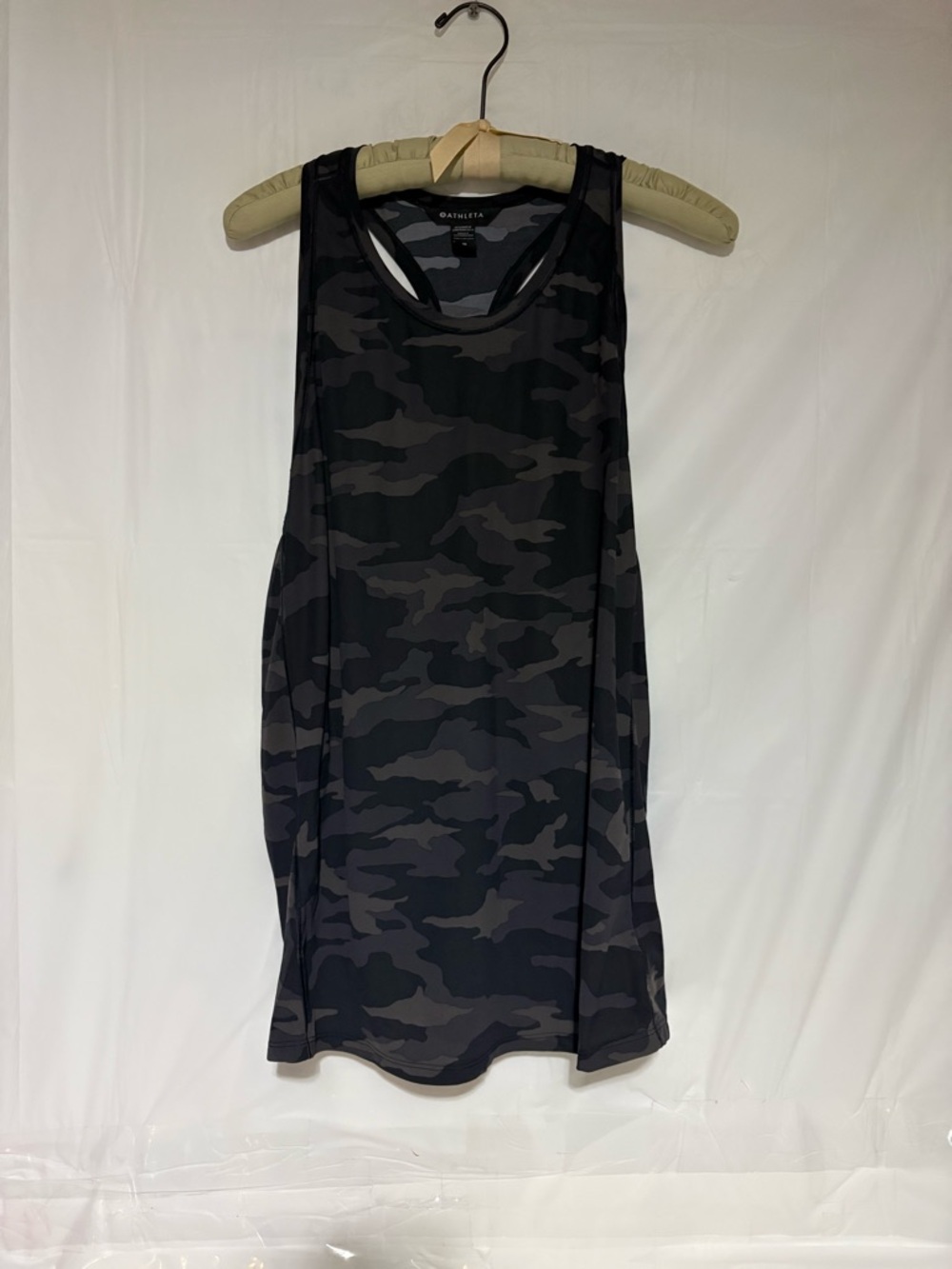 Athleta Black & Charcoal Camo Racerback Tank
